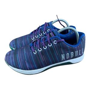 NOBULL Blue and Red Athletic Shoes with Knit Upper